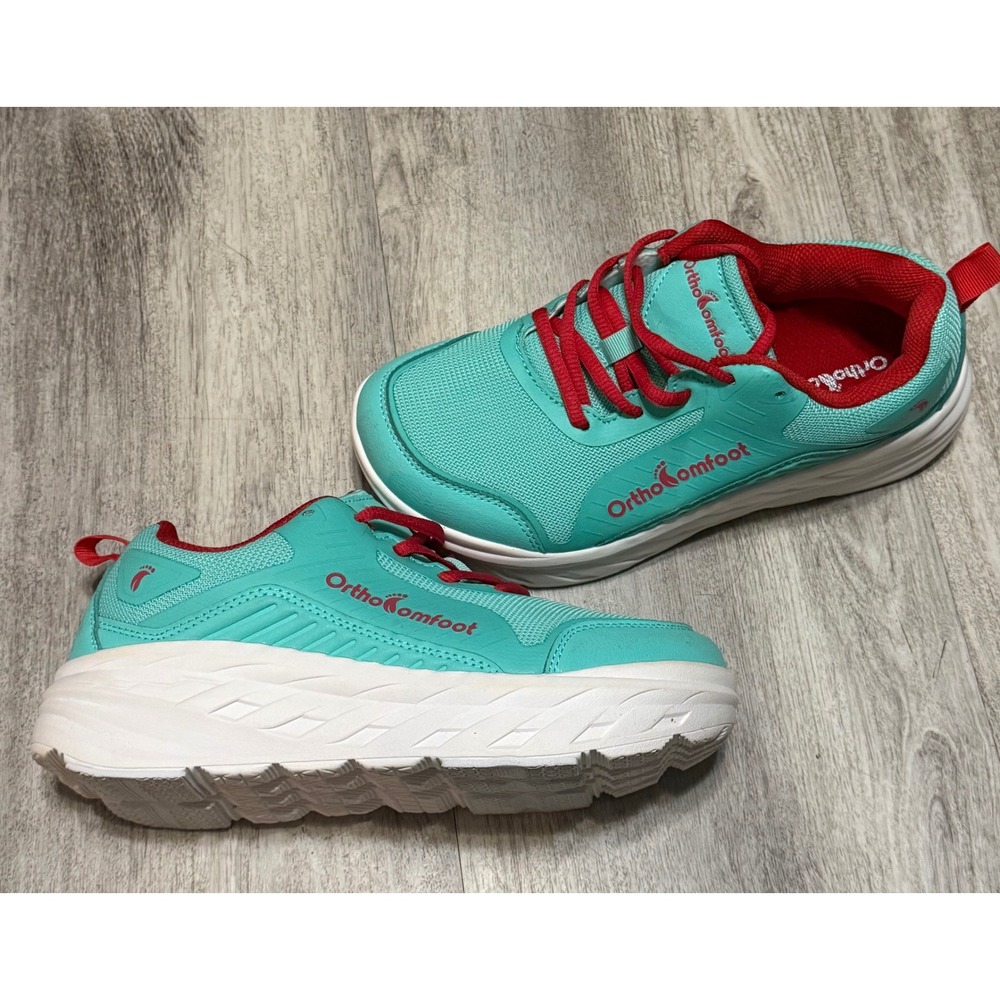 OrthoComfoot‎ OFTN20G Women 37 EU Wide Teal Red Walking Sneakers Shoes